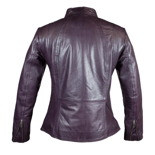 BOL Women's Zip Pocket Leather Jacket