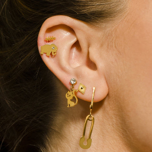 KITTY: Cat Earrings with a Zirconia (CZ) Stone