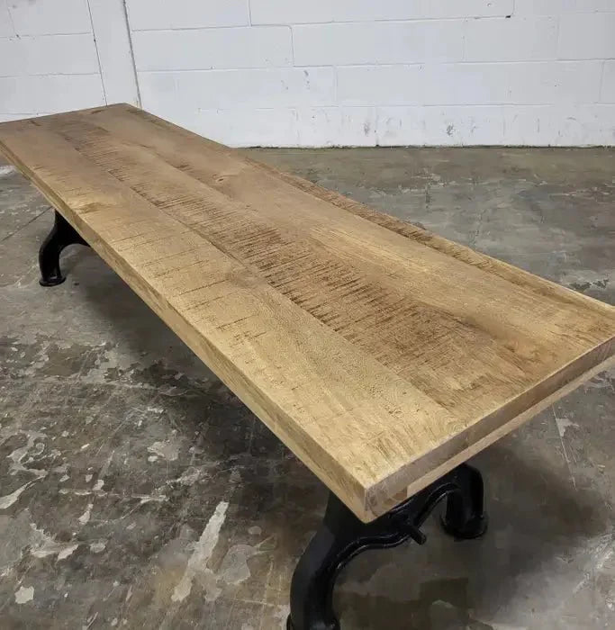 Banc en bois de manguier YORK avec pied en fonte noir