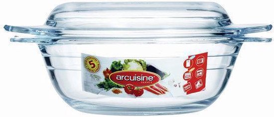 Borosilicate Glass Round Casserole 1.25L - Arcuisine