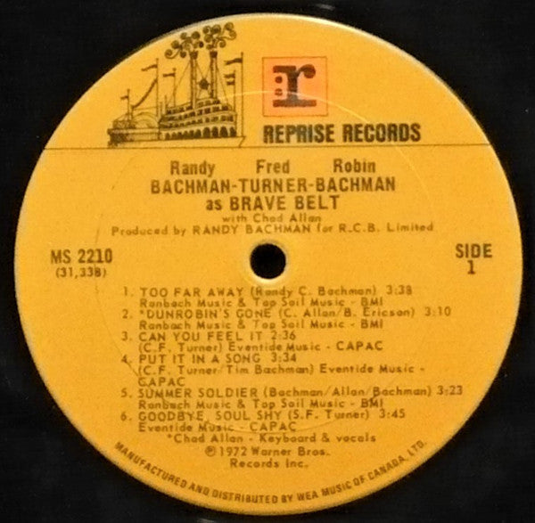 BTO : Randy Bachman - Fred Turner - Robin Bachman avec Chad Allan – Dans le rôle de Brave Belt - 1975