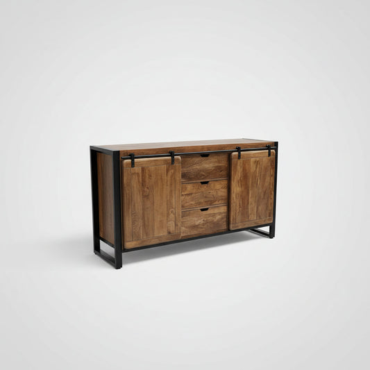Buffet Avila en bois de manguier portes coulissantes
