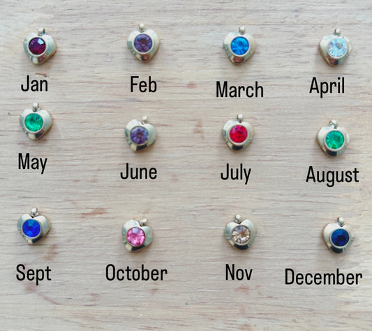 Heart Stone Necklaces in gold - various birthstone colours
