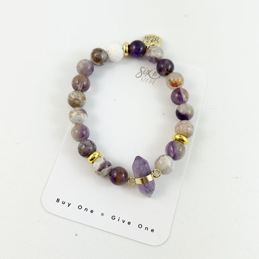 Crystal Chevron Amethyst Bracelet