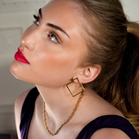 COSTINA: Geometric Hoop & Stud Combo Earrings