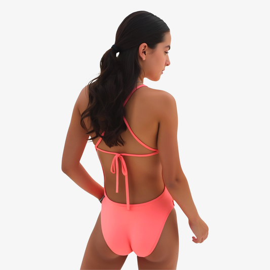 Coral Tie-Back Women’s Training Swimsuit by Norca