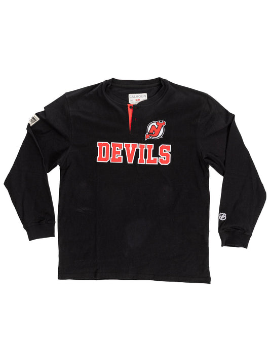 New Jersey Devils Long Sleeve Henley