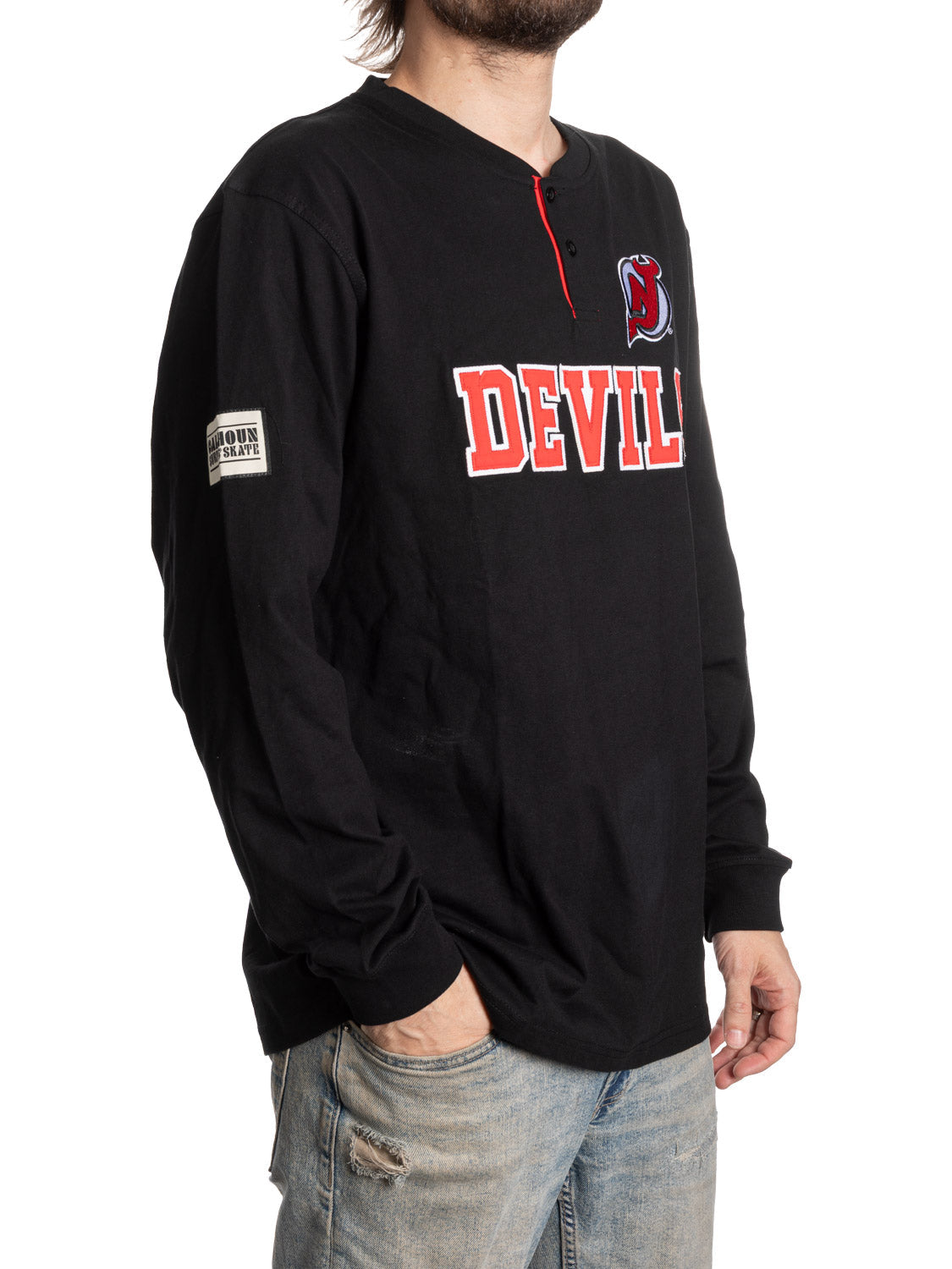 New Jersey Devils Long Sleeve Henley