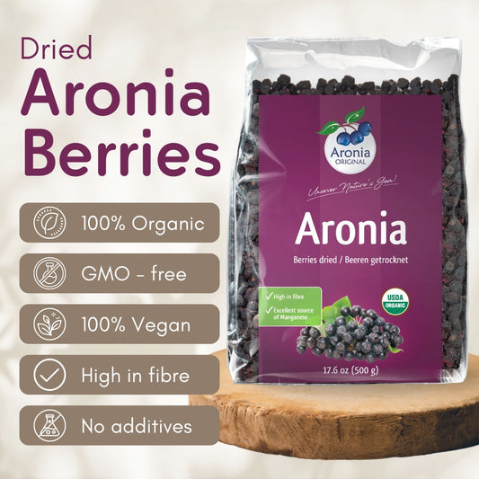 Organic Aronia Berries Dried 17.6 oz (500 g)