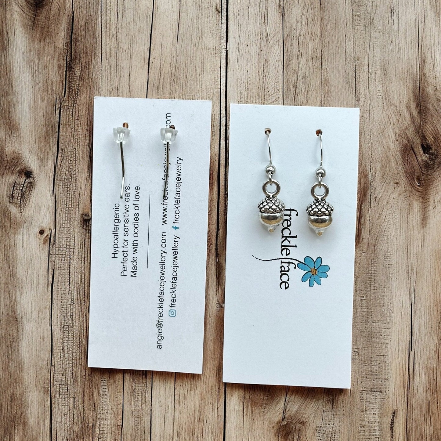 Simple Acorn Earrings – Minimalist Autumn-Inspired Earrings in Mixed Metals
