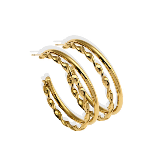 ESME Double Stacked Gold Hoop Earrings