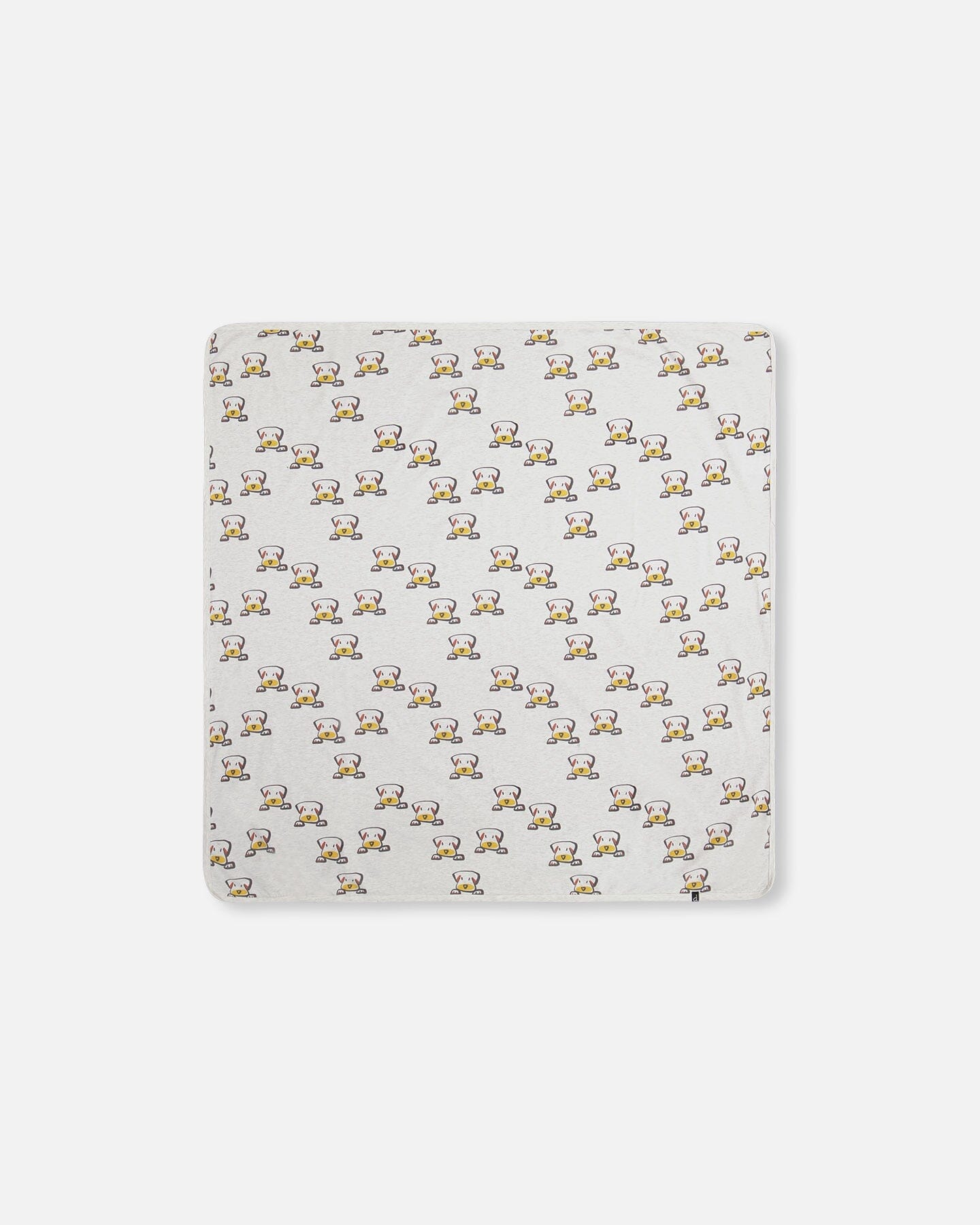 Organic Cotton Blanket Heather Beige With Printed Dog