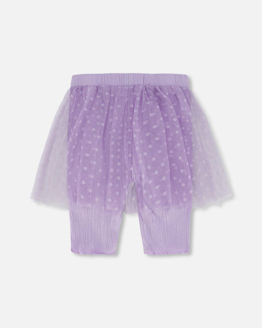 Biker Short With Mesh Skirt Lilac