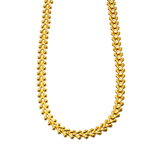 FRANKIE: Vintage-Inspired Linked Abstract Crest Chain Necklace