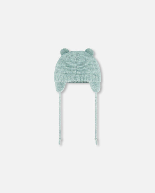 Knit Hat With Ears Green