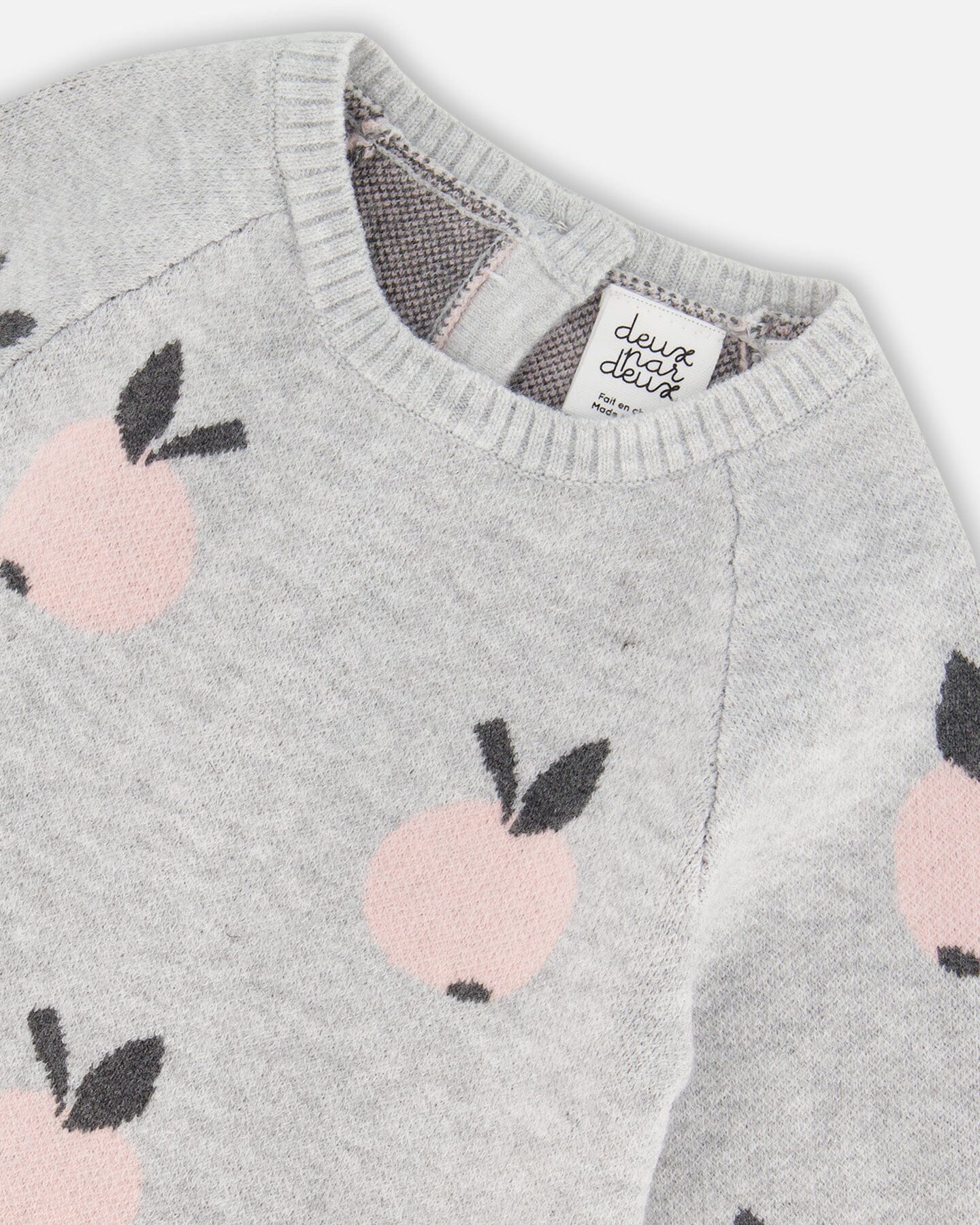 Knitted Jacquard Jumpsuit Gray With Apples