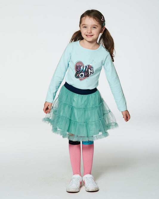 Organic Cotton T-Shirt With Print Light Blue