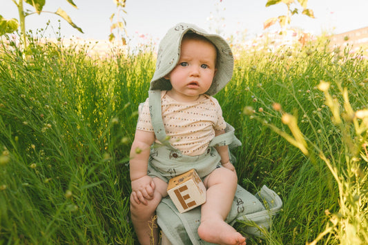 Printed Muslin Bucket Hat Sage Monkey