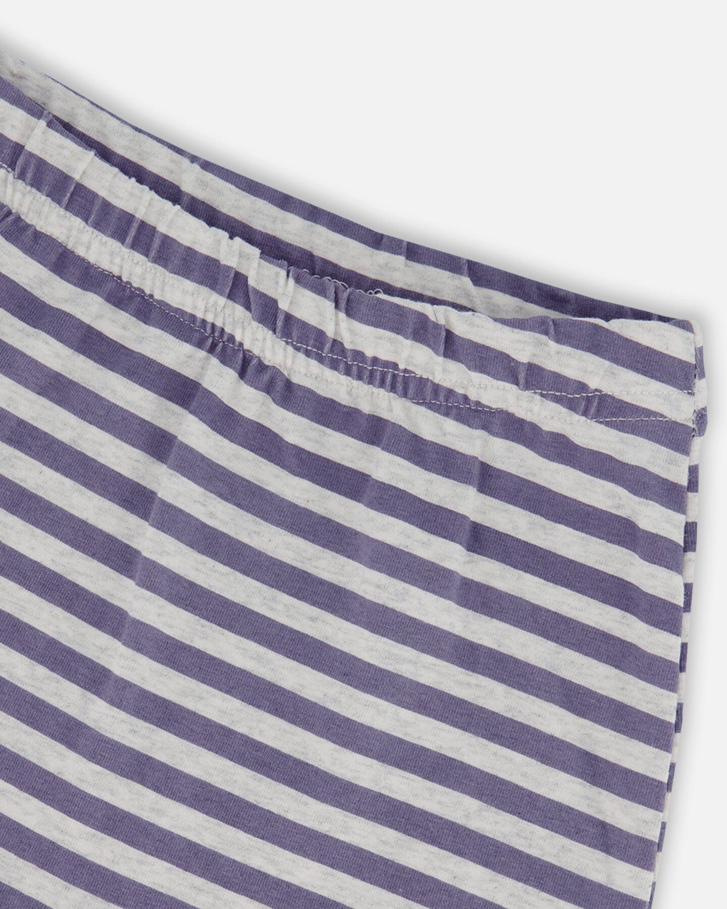 Organic Cotton Short Sleeve Top And Short Set Striped Navy