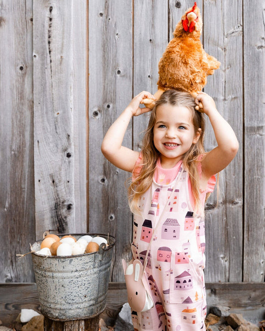 Rib Tank Top With Frills Coral Pink