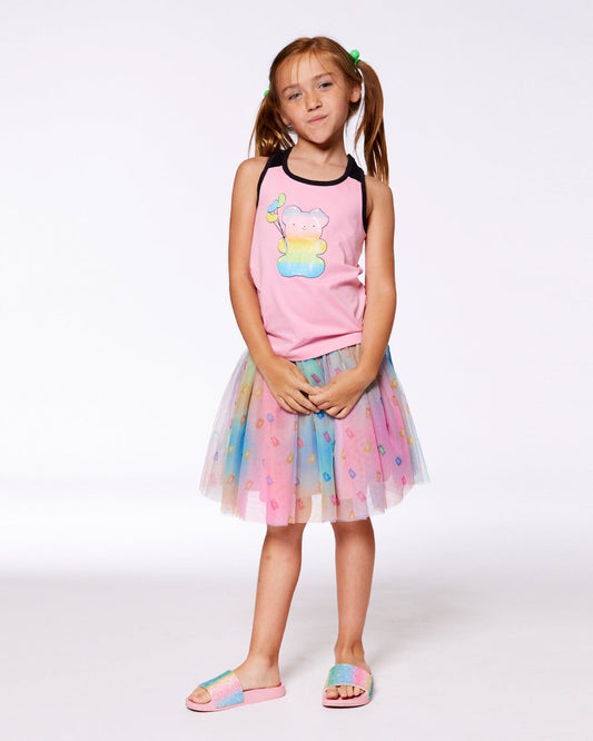 Organic Cotton Racerback Tank Top Candy Pink And Black