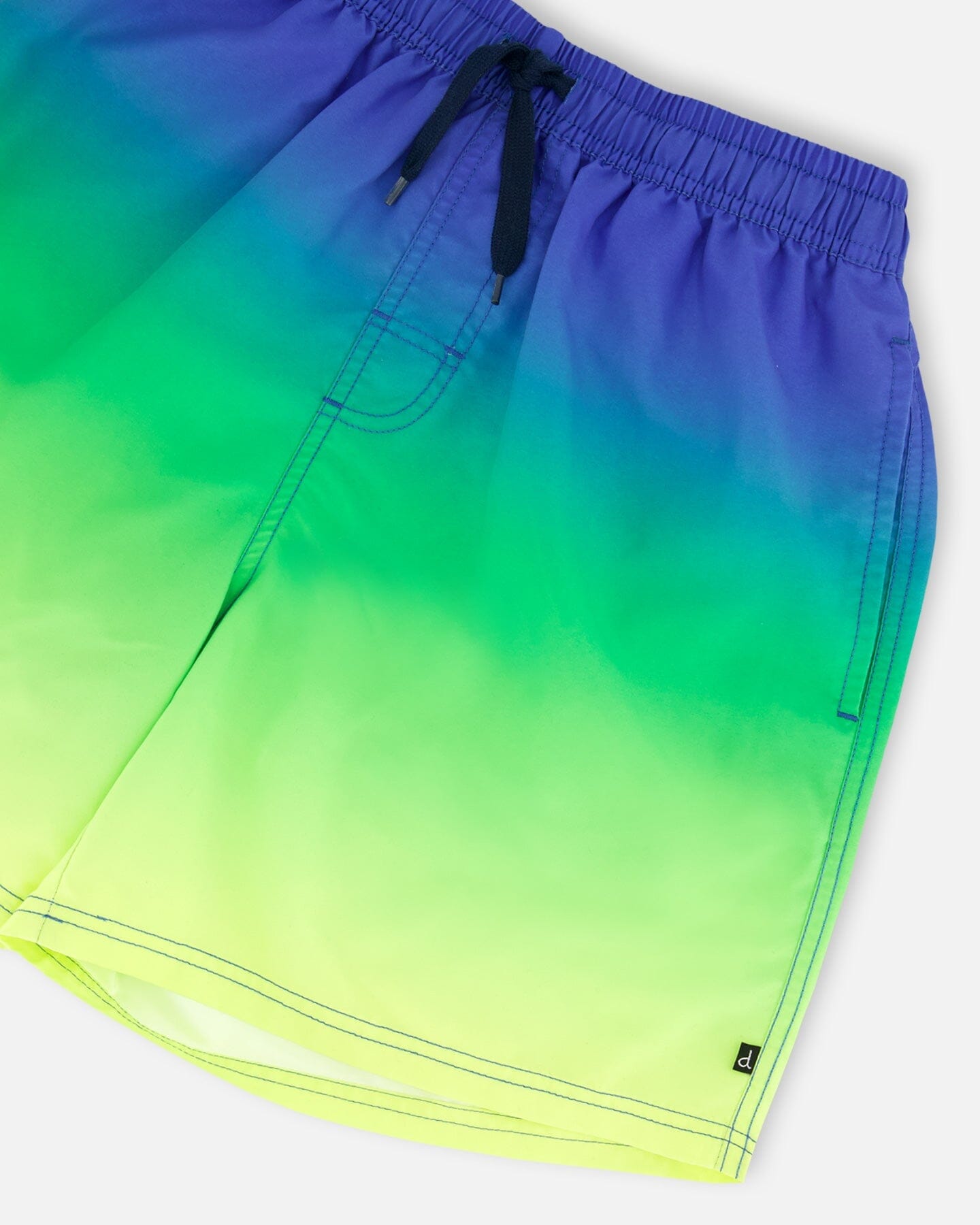 Men's Swim Trunks Blue, Green, And Lime Gradient