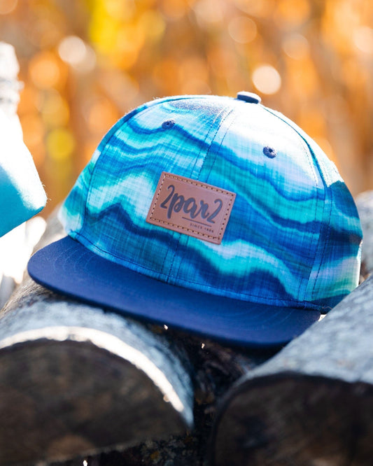 Printed Cap Blue Wave And Black