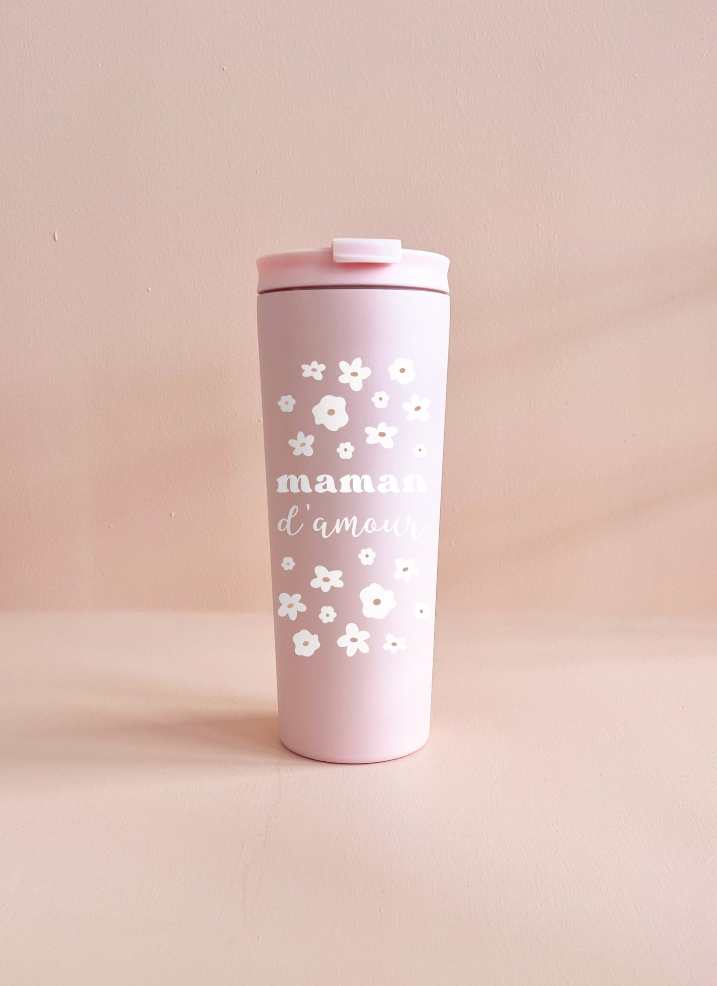 Gobelet isotherme 24oz - rose Maman d'amour