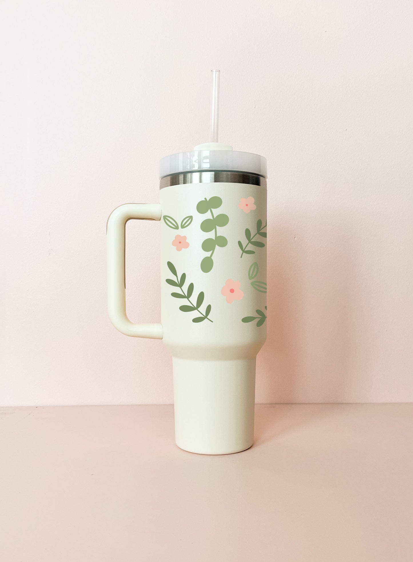 Gobelet isotherme 40oz - crème Eucalyptus