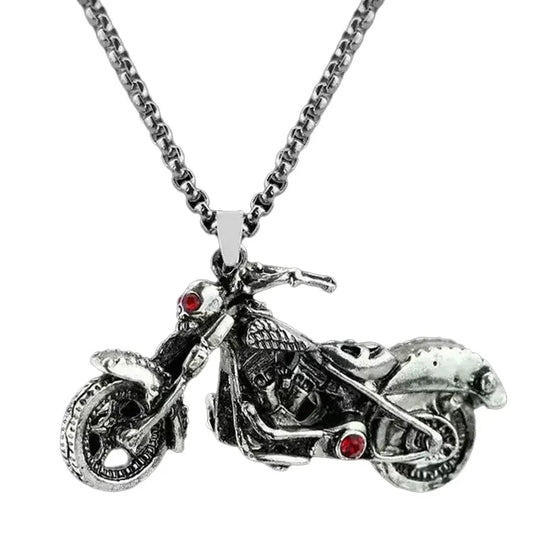 GoSteel Men's Ghost Rider Racing Moto Bike Pendant