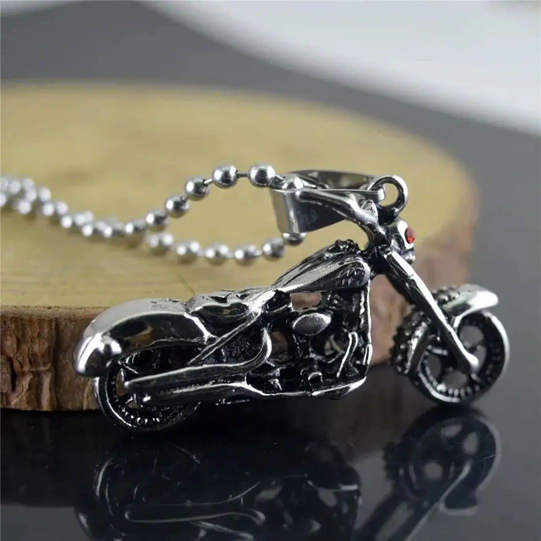 GoSteel Men's Ghost Rider Racing Moto Bike Pendant