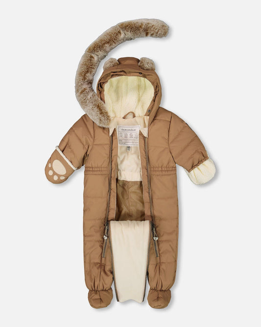 One-Piece Baby Layette Snowsuit Designed For Car Seat Chanterelle