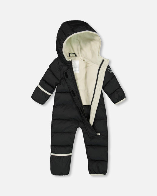 One-Piece Baby Cloud Compressible Snowsuit Designed For Car Seat Black