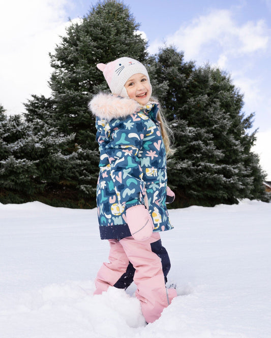 Two-Piece Discover Snowsuit With Printed Jacket Dusty Pink