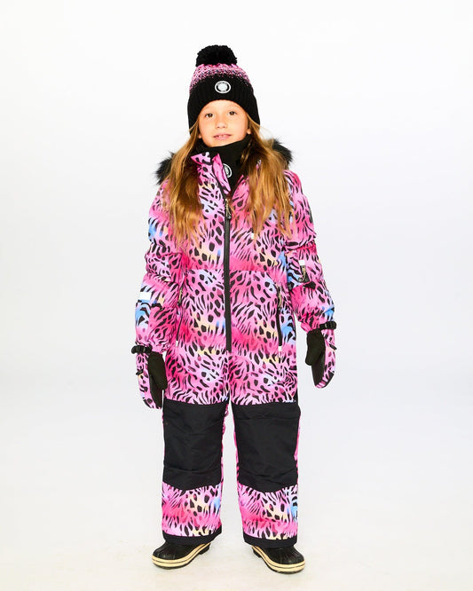 One-Piece Play Snowsuit Multicolor Leopard And Zebra