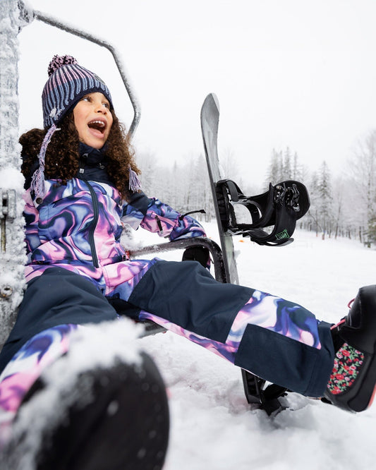 One-Piece Teknik Snowsuit Pink And Blue Marble