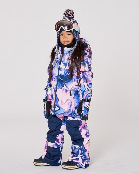 Two-Piece Teknik Snowsuit Pink And Blue Marble