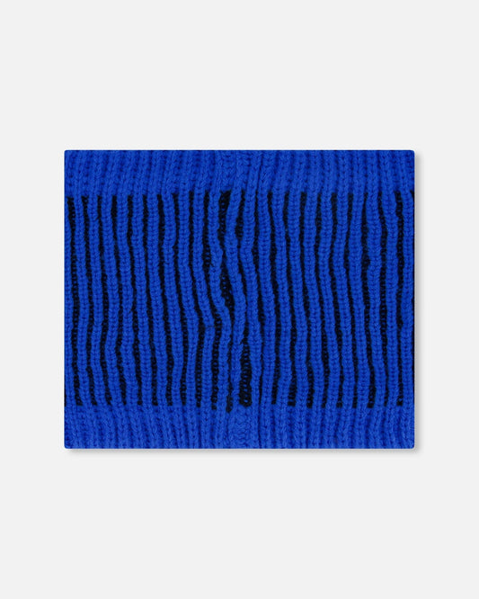 Lined Knit Neckwarmer Black And Blue
