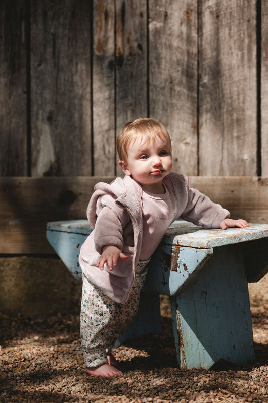 Organic Cotton Long Sleeve Romper Neutral Purple