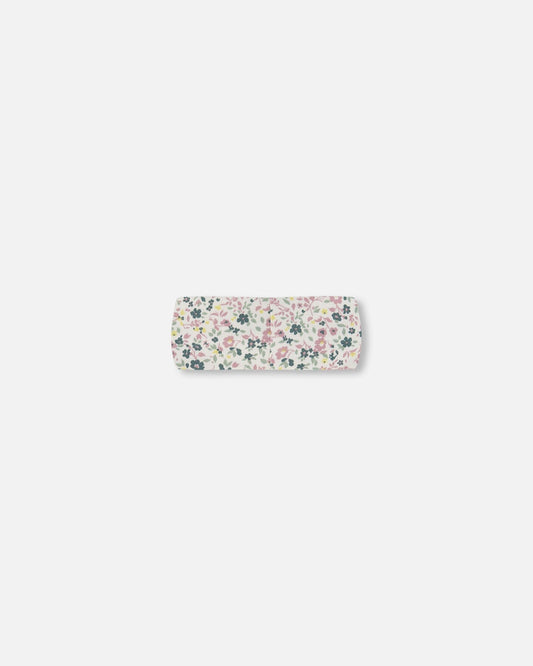 Organic Cotton Headband Off-White Floral