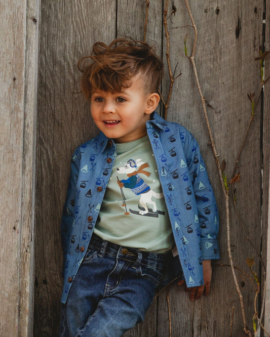 Long Sleeve Organic Cotton Jersey Tee Jade Green