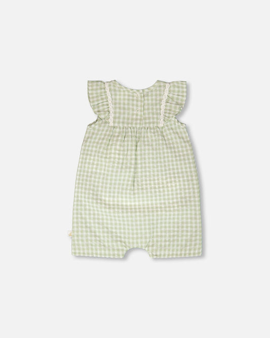 Romper Green Gingham
