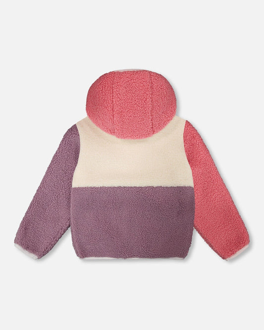 Sherpa Jacket Pink Colorblock