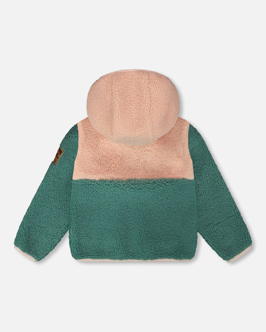 Sherpa Jacket Light Pink Colorblock