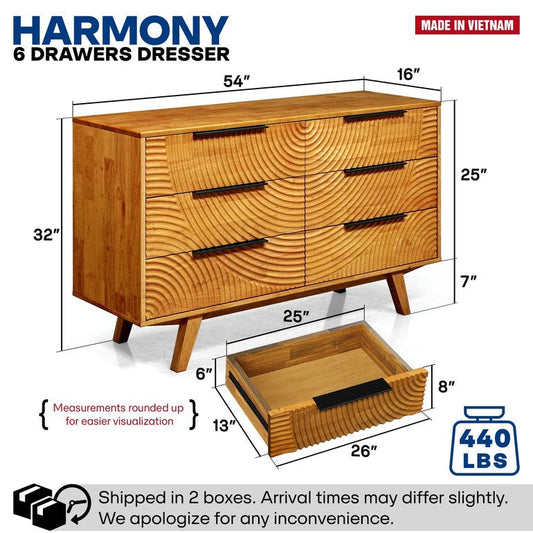 Harmony Dresser with 6 Drawers