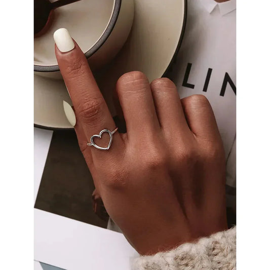 Exquisite 925 Sterling Silver Heart Rings For Women - Romantic Statement Jewelry