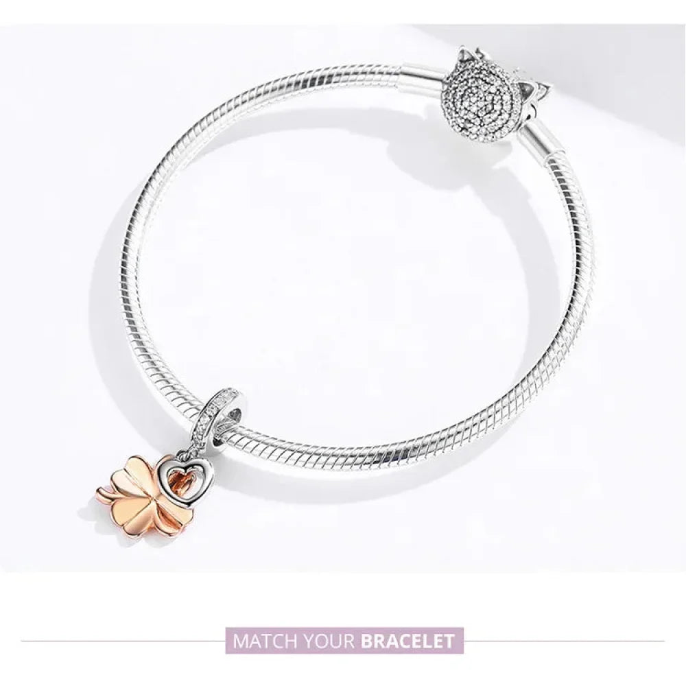 925 Sterling Silver Gardon Lucky Clover Charm - Scc1238