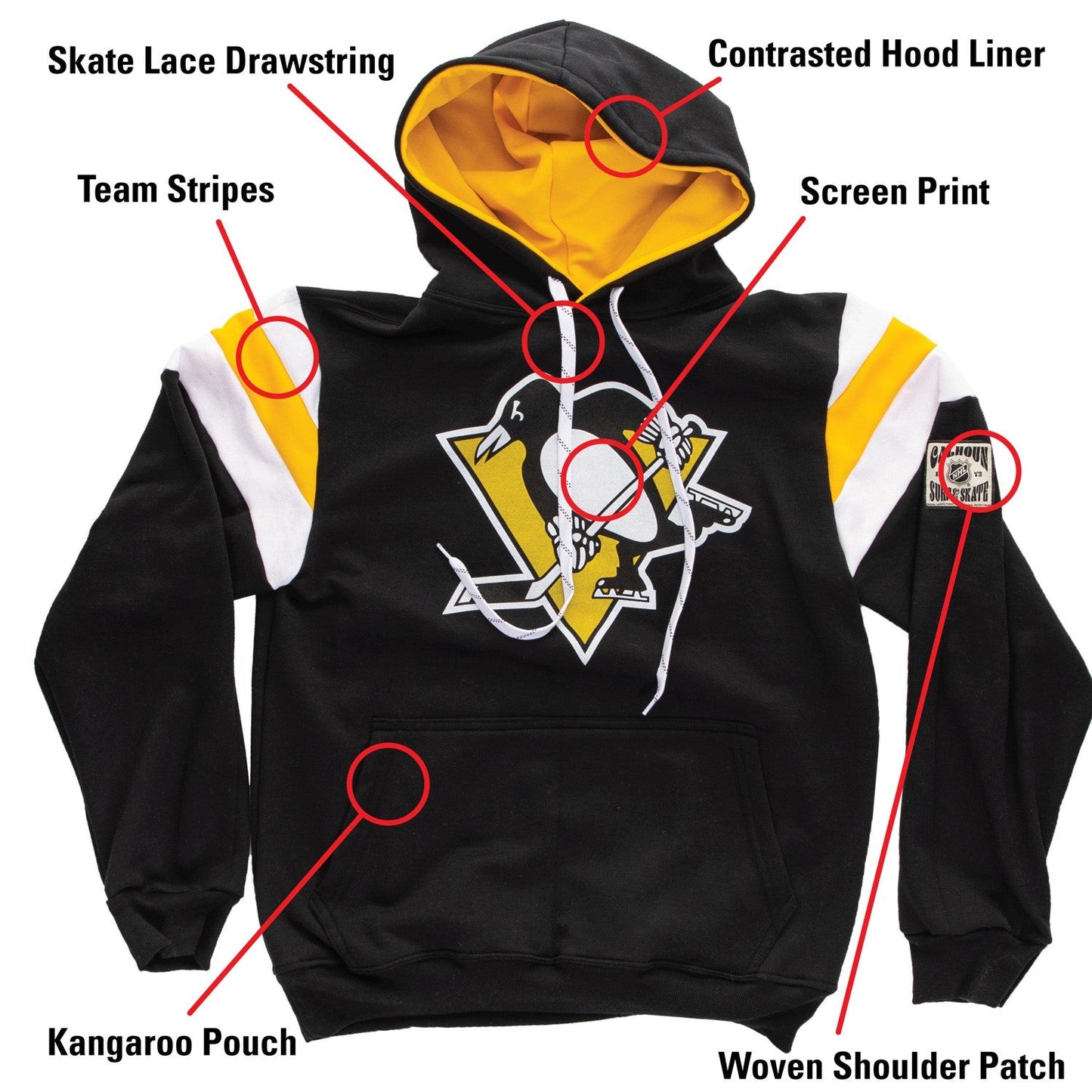 Pittsburgh Penguins Varsity Retro Style Hoodie