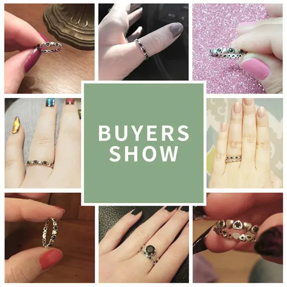 925 Sterling Silver Star & Heart Band Ring