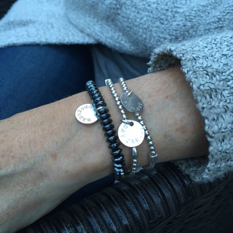 Petal Silver Bead Bracelet